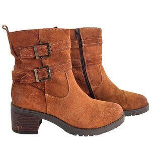 Vintage Foundry Co Charmaine Tan Suede Ankle Boots Sz 10 Westerncore